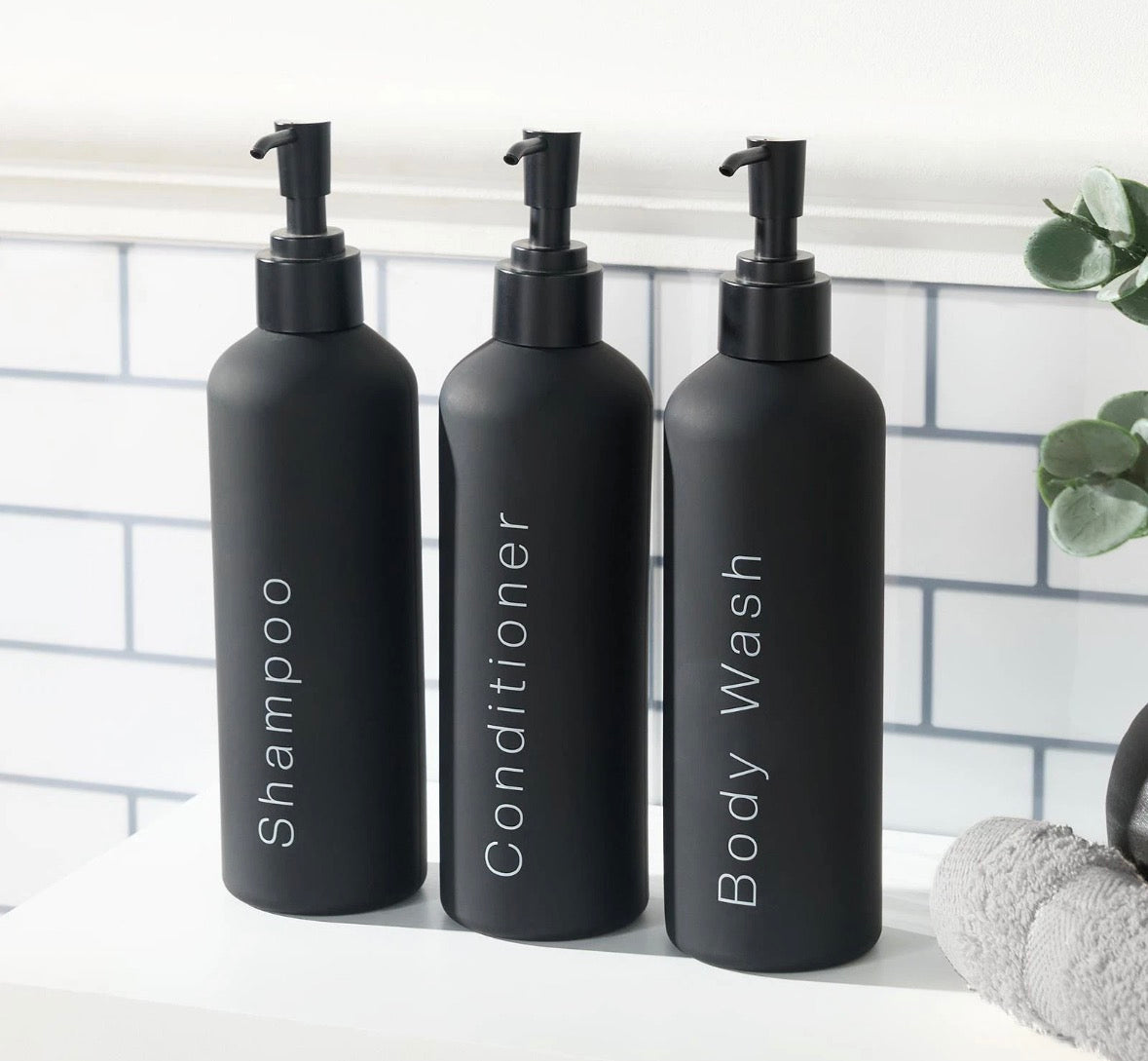 Pump Bottle Dispensers 3 Pack Refillable