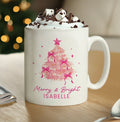 Personalised Pink Christmas Tree Mug
