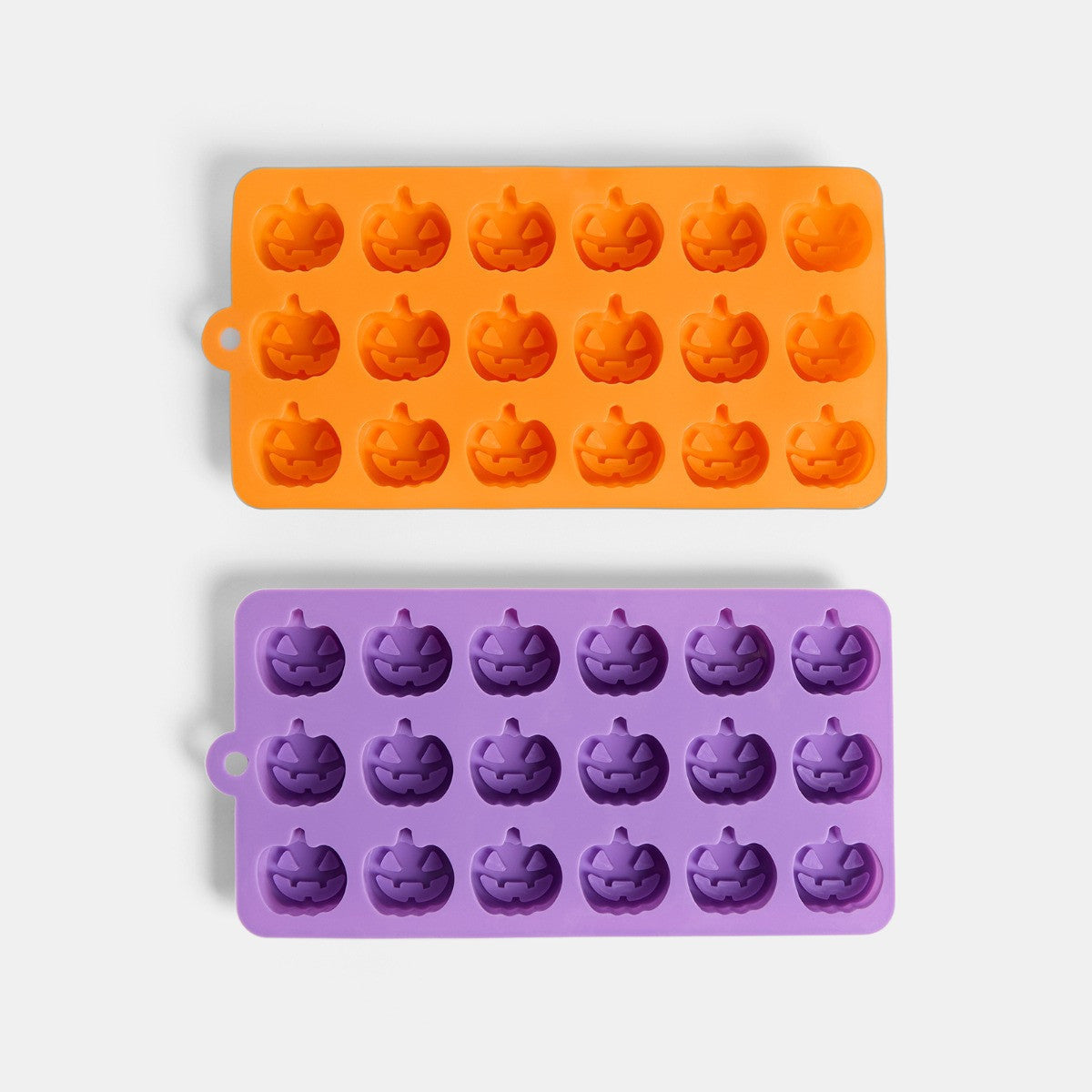 2 Pack Pumpkin Ice Tray - Orange/Purple