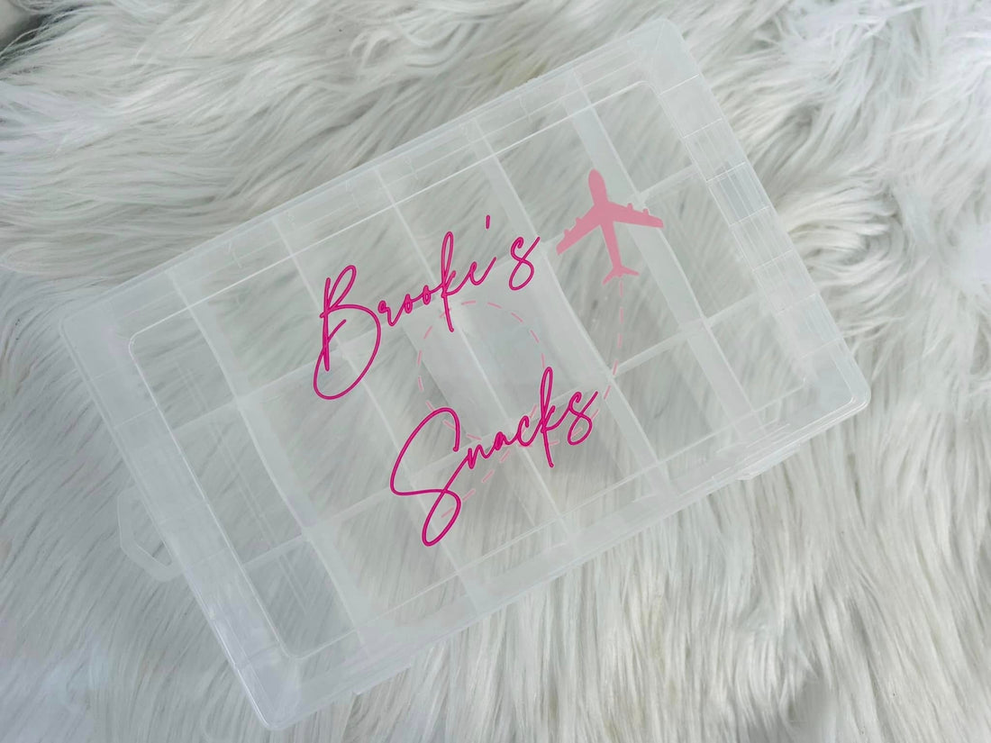 Pink Personalised Aeroplane Design Snack Box