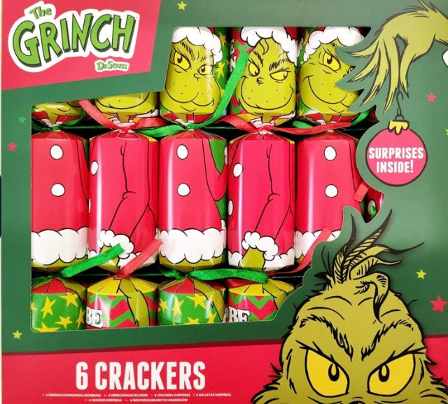 Grinch Christmas Crackers, 12" long (Pack of 6)