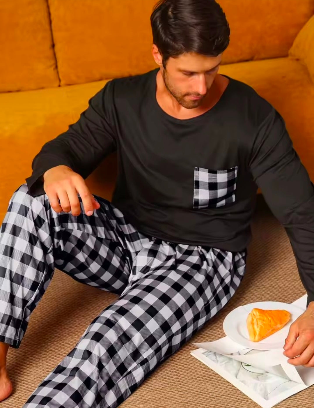 Two Piece Sets Men Pajamas