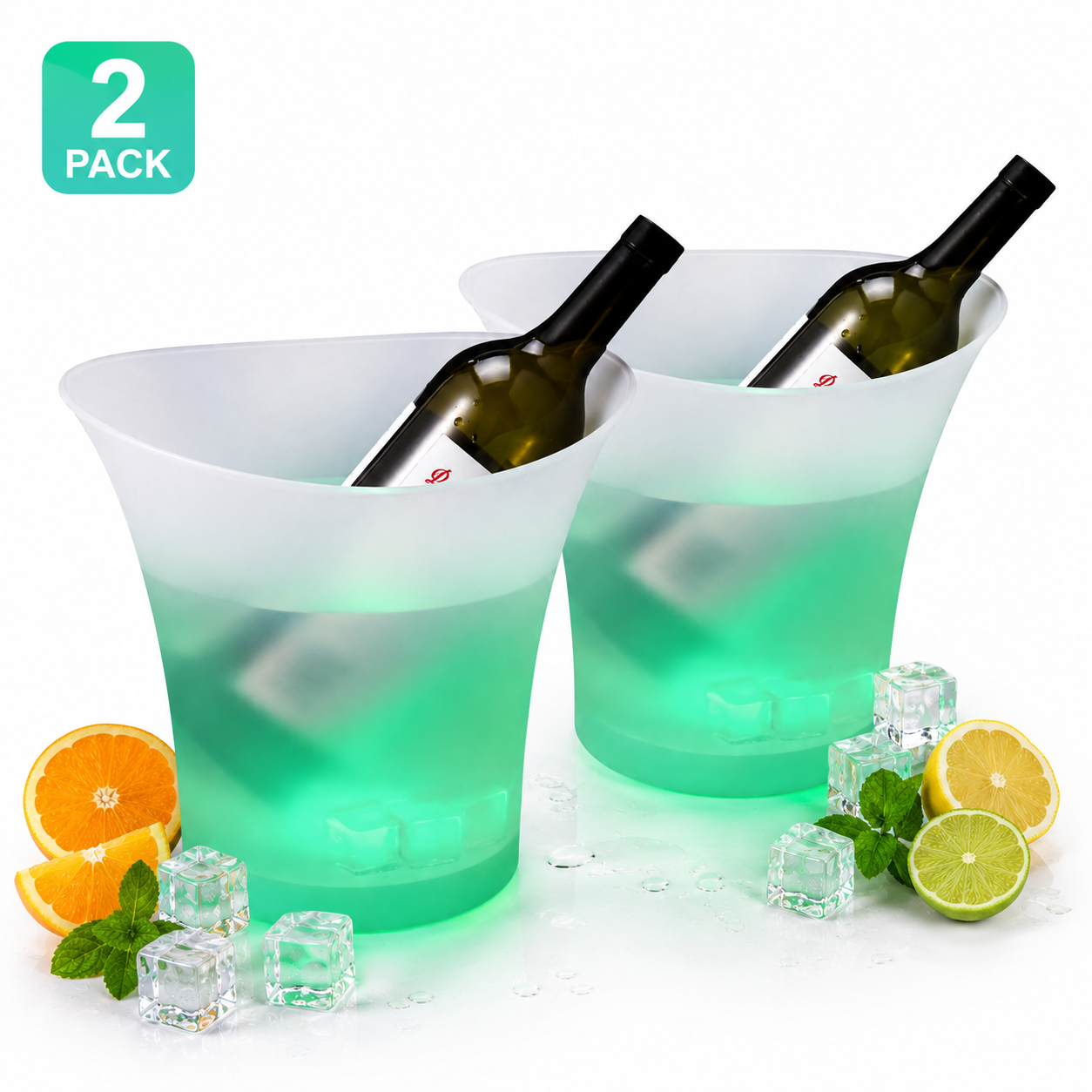2 Pack 5L Colour Changing Ice Bucket