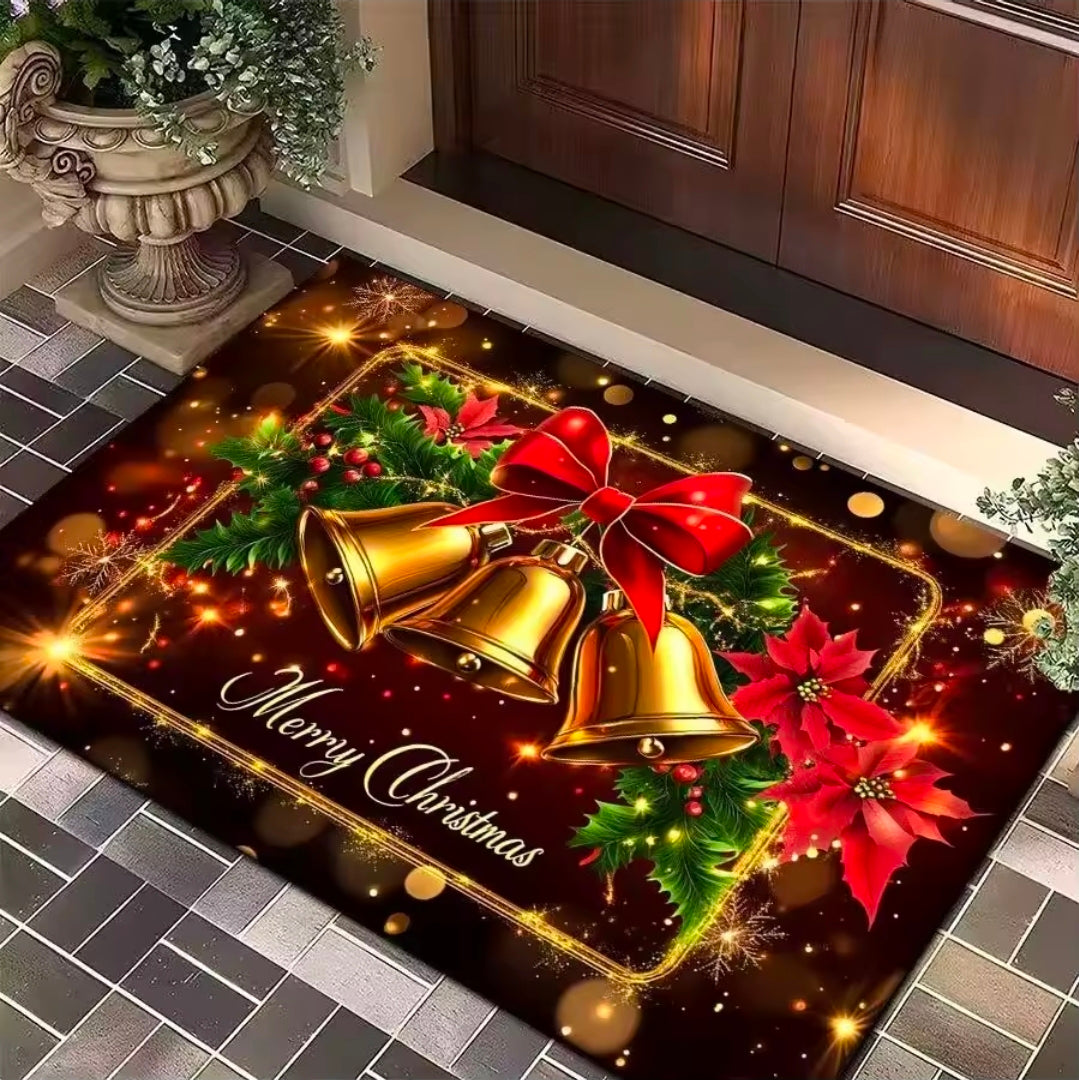 Christmas Tree Santa Claus Elk Christmas Entry Door Floor Mat