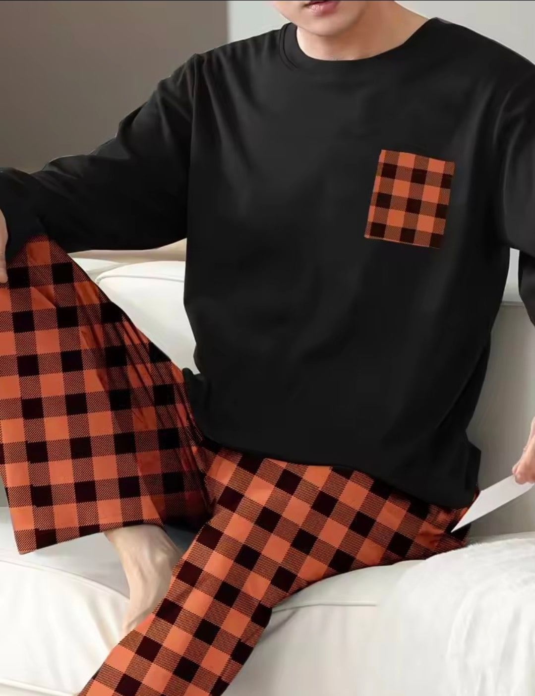 Two Piece Sets Men Pajamas