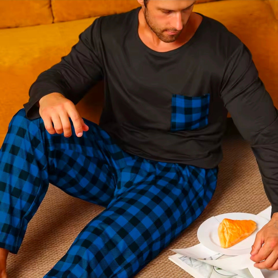 Two Piece Sets Men Pajamas