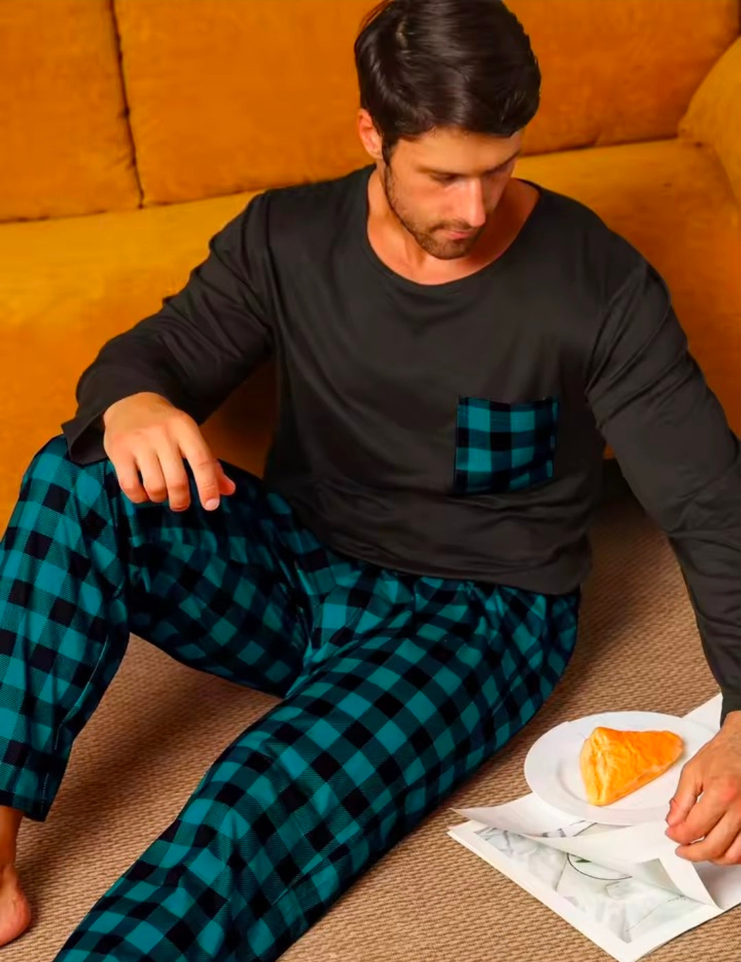 Two Piece Sets Men Pajamas