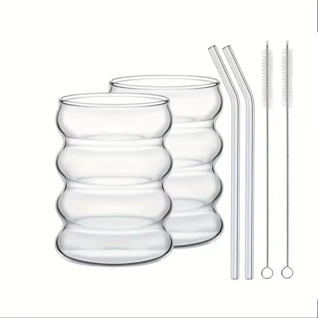 2 High Borosilicate Glass Coffee Cups