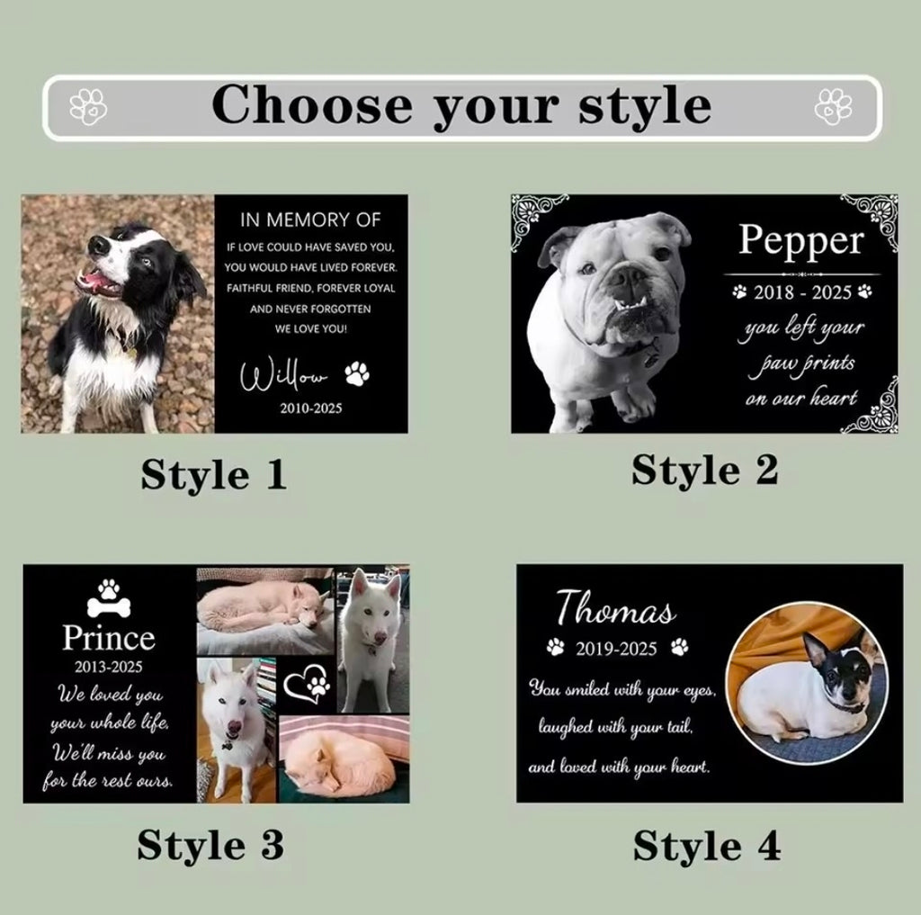 Personalised Pet Memorial Rectangular Stone Pet Grave Marker