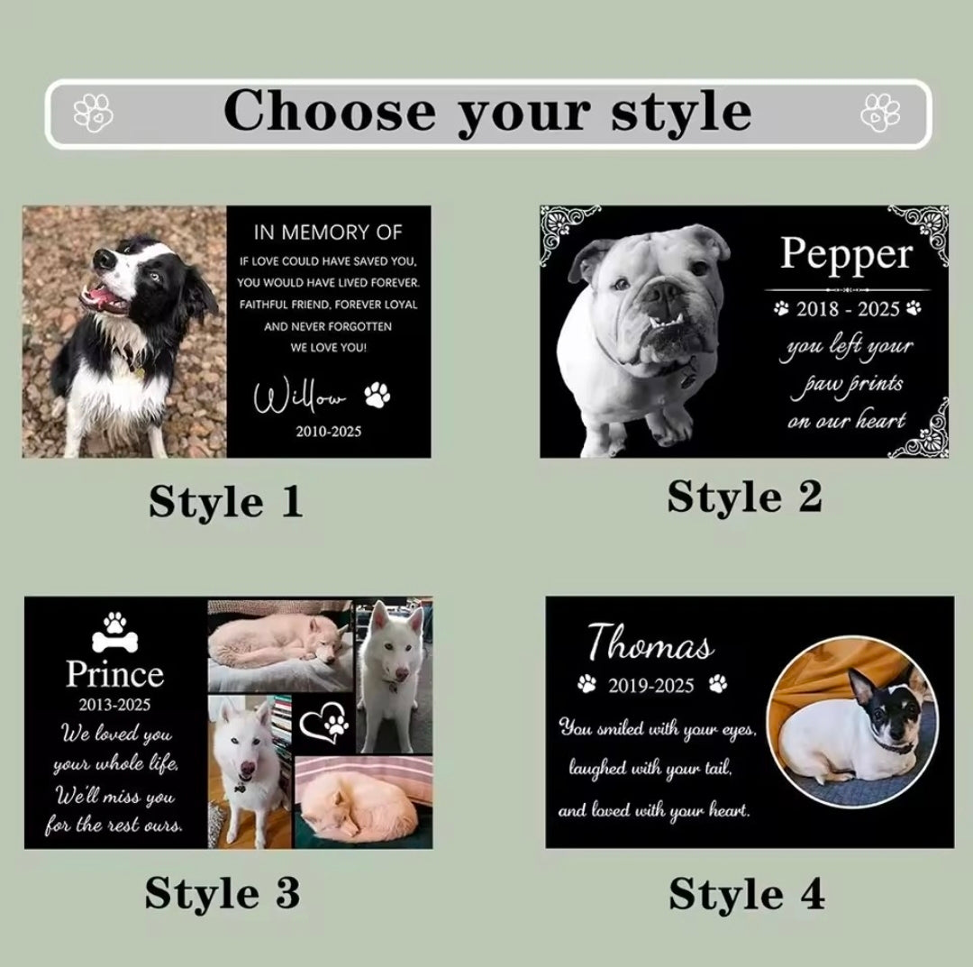 Personalised Pet Memorial Rectangular Stone Pet Grave Marker