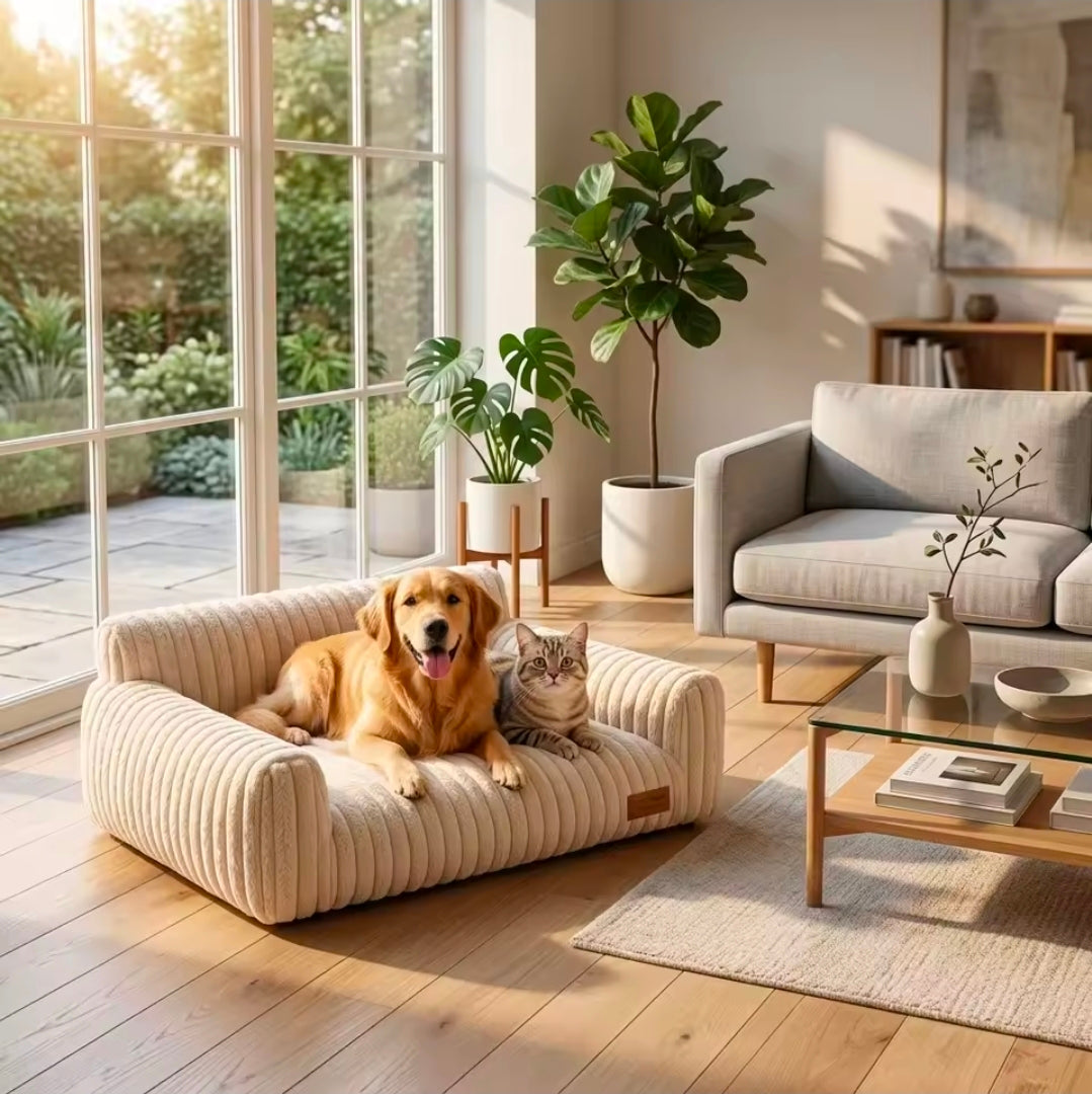 Soft Corduroy Fleece Pet Couch