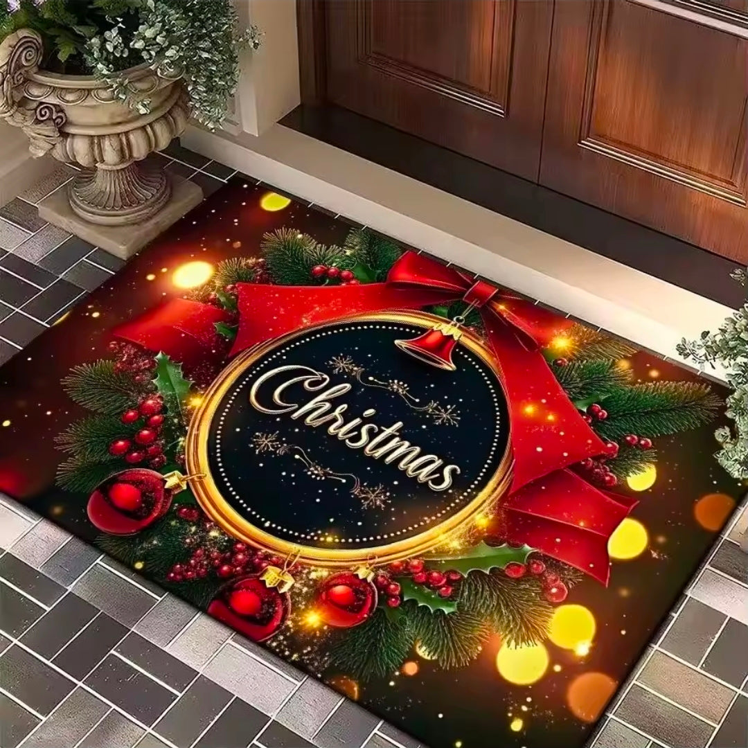 Christmas Tree Santa Claus Elk Christmas Entry Door Floor Mat
