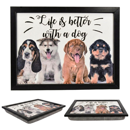 Lap Tray with Bean Bag Cushion Dogs Design