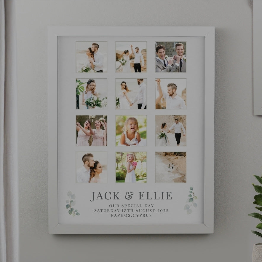 Personalised Wedding White Multi Photo Frame
