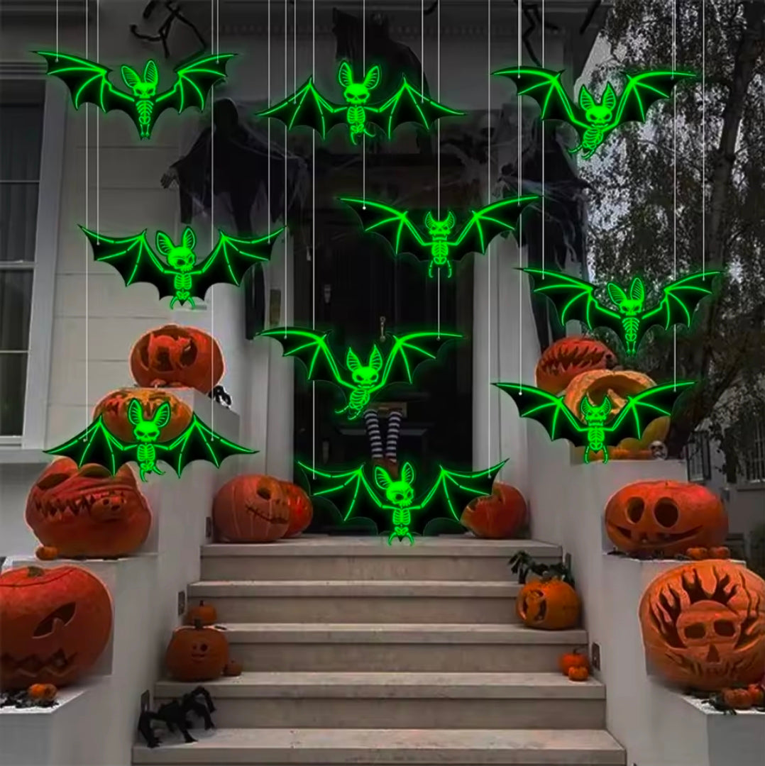 10pcs Halloween Hanging Glow in the Dark Bats