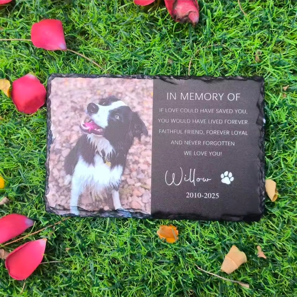 Personalised Pet Memorial Rectangular Stone Pet Grave Marker