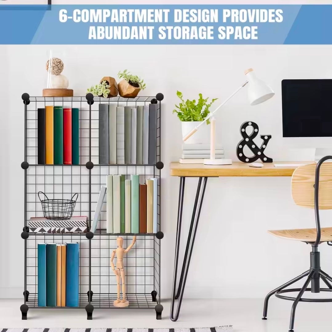 6 Cube Modular Storage Wire Mesh Shelf