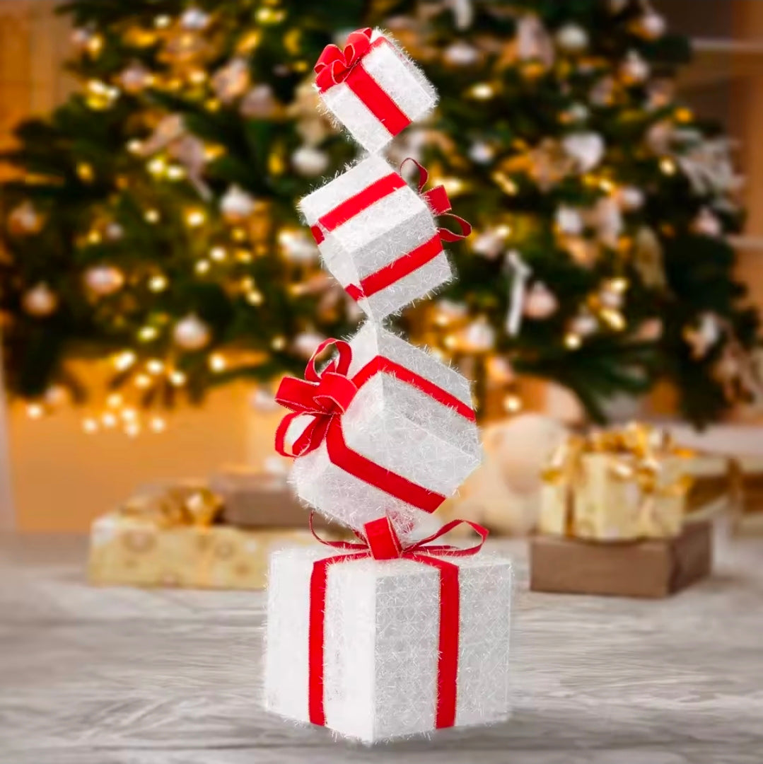 3ft Lighted Gift Box Tower