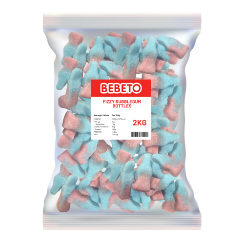 Bebeto Fizzy Bubblegum Bottles 2KG